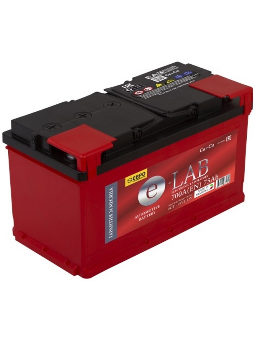 Аккумулятор, ELAB 075112К11E, 75 Ah, обратная полярность