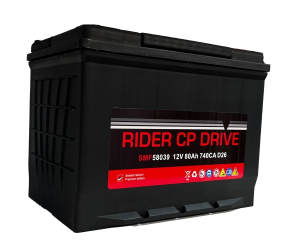 Аккумулятор Rider CP Drive 90D26L(58039) оп 80 Ач 740 А 258х172х220 борт SMF [D26]